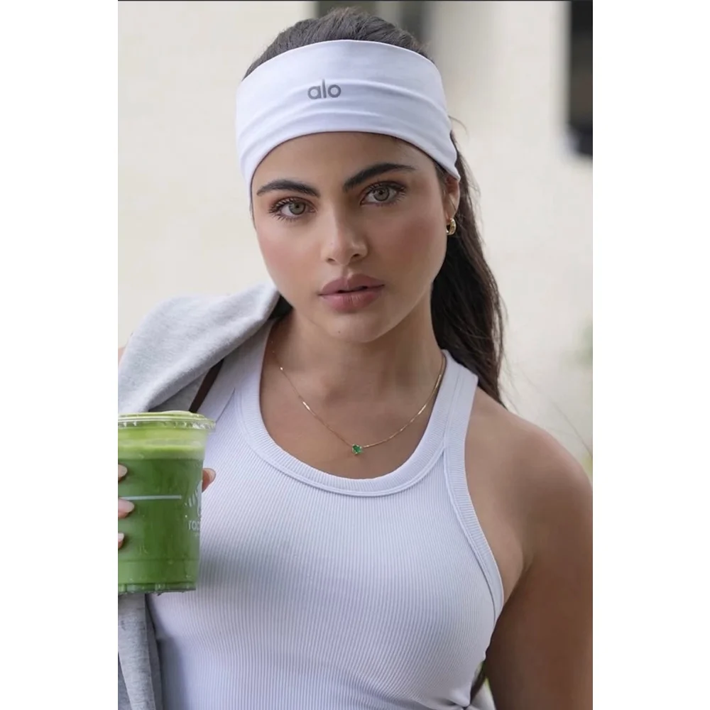 Women's Alo Yoga White Performance Conquer Headband One Size